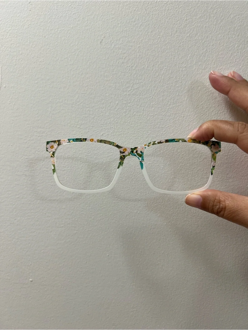 Pair Eyewear Floral Print Square for Kirby - White and Multicolor